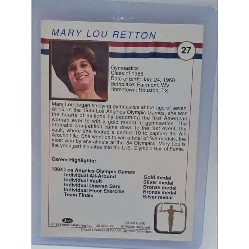 1991 Impel U.S. Olympic Hall of Fame #27a Mary Lou Retton Card